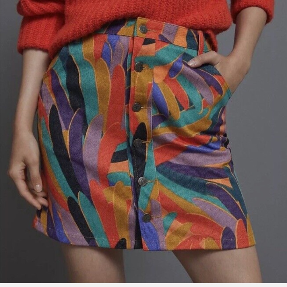 Farm Rio Anthropologie Corduroy Skirt XL